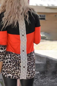 XL Simone Leopard Triple Patchwork Top