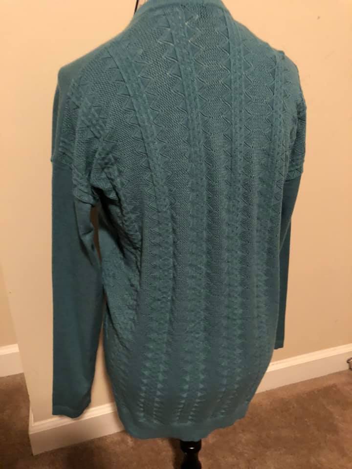 LARGE Dusty Teal Cardigan