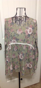 MEDIUM Green Floral