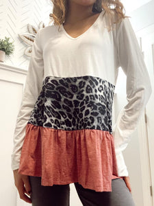Medium Colorblock Leopard Babydoll