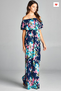 SMALL Off The Shoulder Floral Maxi