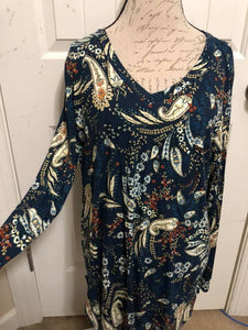 3XL Teal Paisley